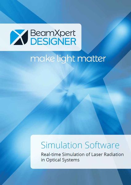 Front page of the BeamXpertDESIGNER brochure