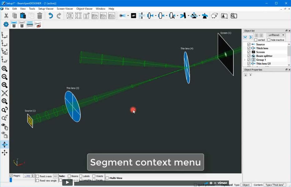 Context menu when using beam segments with BeamXpertDESIGNER - Selection of relevant beam segments